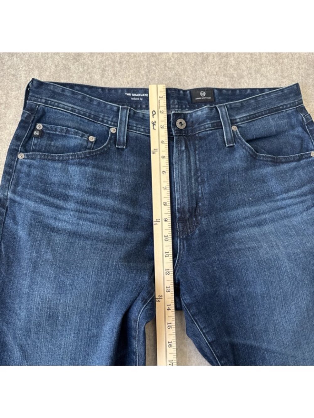AG Adriano Goldschmied Graduate Jeans Mens 34x32 Dark Wash Tailored Leg Stretch - Picture 7 of 16